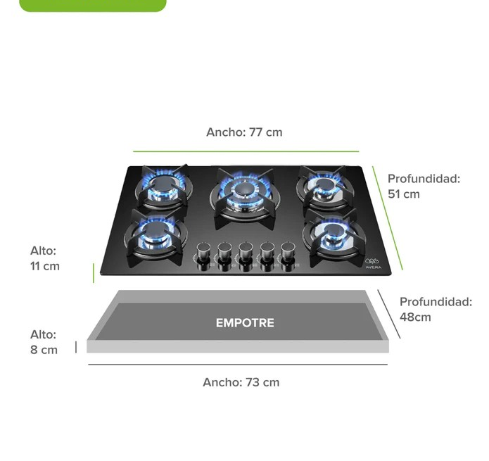 Parrilla de gas 5 quemadores 77 cm - Image 3