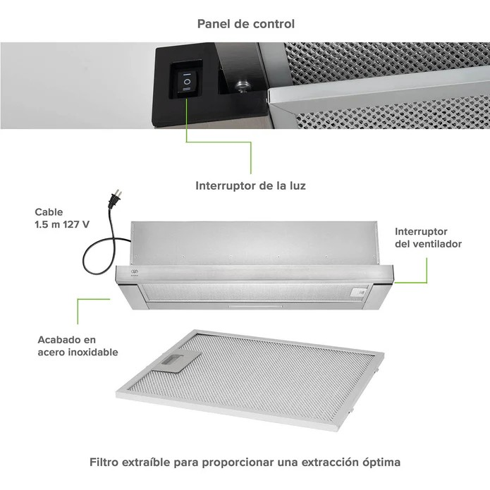 Campana de pared escondida 80 cm - Image 3